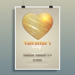 Wall Mural - creative heart shape on glossy background for valentine's day celebration template or flyer design.