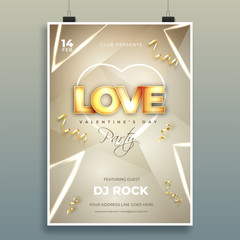 Wall Mural - valentine's day celebration template or dance invitation card design with typography of love.