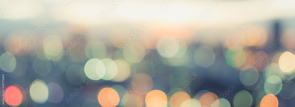 Golden hour sky with city rooftop view blur background with cityscape business corporate office building landscape blurry twilight night lights skyline nightlife bokeh for evening party - obrazy, fototapety, plakaty 
