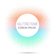 Abstract circle blue and red gradient halftone on white background. Vector illustration eps 10