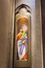 Wall Mural - Painting San Bartolomeo by Lorenzo di Credi in Orsanmichele Church. Florence, Italy.