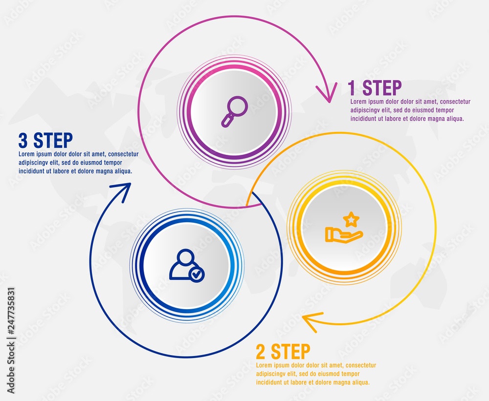 Modern vector illustration 3D data visualization. Infographic circles ...