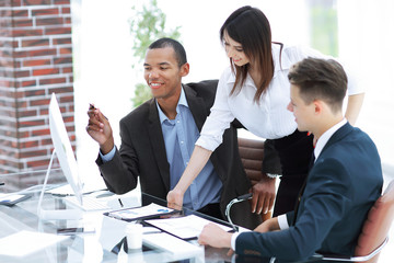 business team in the workplace in the office.