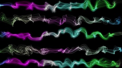 Wall Mural - waves of colored lines, move towards each other, brilliant animation, new quality brilliant dynamic colorful effect