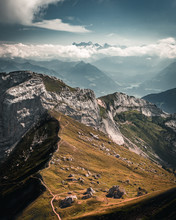Beautiful Hiking Trails With A Gorgeous Vista On The Top Of Mount Pilatus, Lucerne, Switzerland