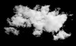 Fluffy cloud isolated on black background