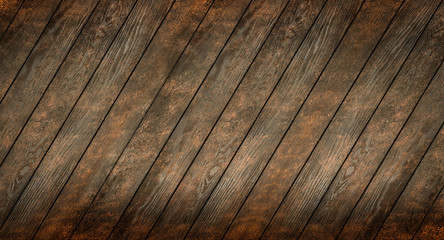 Wall Mural - Old dark wooden planks background