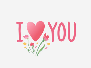 Sticker - I Love You. Unique Hand Drawn Design. Vector