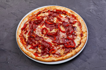 pizza with meat