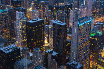 Wall Mural - Chicago. Cityscape image of Chicago downtown during twilight blue hour.