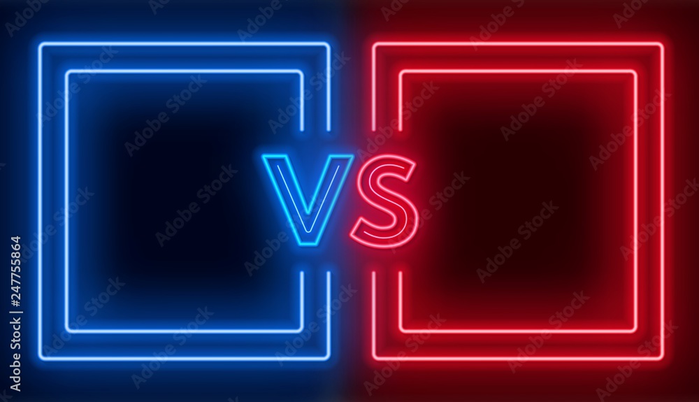 Basic Vs Sign No Background Versus screen with neon frames and vs sign on the dark background ...
