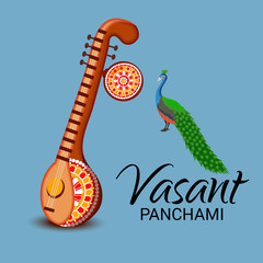 Vector illustration for Happy Vasant Panchami.