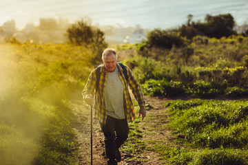 Senior man pursuing his adventure dreams