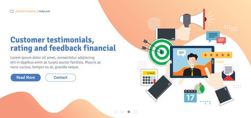 Wall Mural - customer testimonials, rating and feedback financial. evaluation of financial support, consulting in