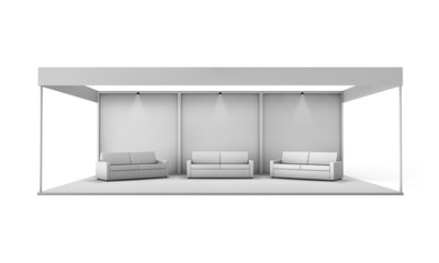 Wall Mural - exhibition booth with sofas