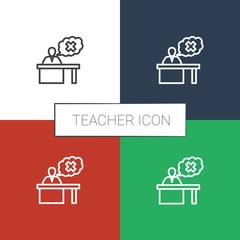 Poster - teacher icon white background