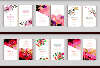 Wall Mural - Abstract geometric business card Set. 