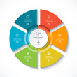 © vectorcreator - Vector infographic circle. Cycle diagram with 6 stages. Round chart that can be used for report, business analytics, data visualization and presentation.