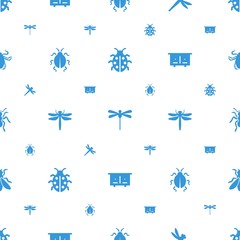 Sticker - insect icons pattern seamless white background