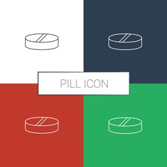 Wall Mural - pill icon white background