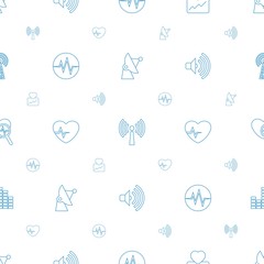 Sticker - wave icons pattern seamless white background