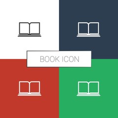 Poster - book icon white background