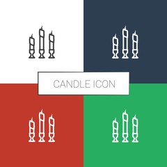 Poster - candle icon white background