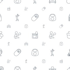 Poster - baby icons pattern seamless white background