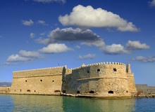 The Old Fort And Venetian Harbor In Heraklion. Heraklion Is The Largest City Of Crete, Greece
