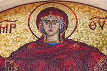 Virgin Mary - Mosaic Icon In Orthodox Christian Church In Budva, Montenegro