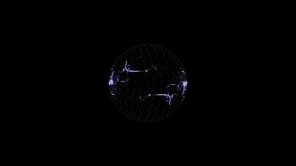 Wall Mural - future technology, network and globalization concept - 3d rendering of planet over black background