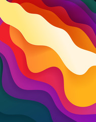 Poster - Vivid color abstract geometric background. Fluid vector shapes
