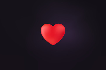 Aufkleber - Red heart on dark background. Vector illustration. Valentines card concept