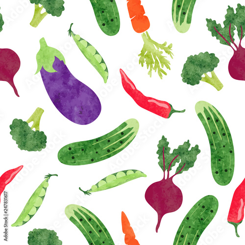 Seamless watercolor vegetab...