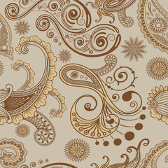 Wall Mural - Seamless Pattern Paisley Style 