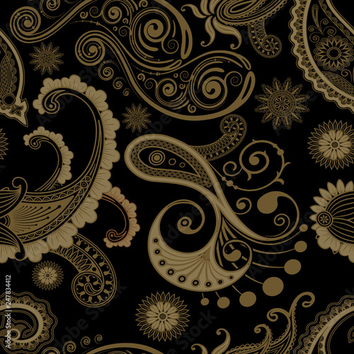 Seamless Pattern Paisley Style