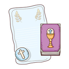 Sticker - first communion card with bible