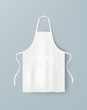 White blank kitchen cotton apron isolated. Protective apron uniform for cooking. Vector illustration