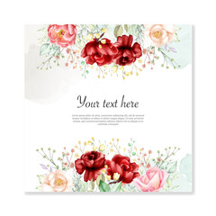 watercolor floral frame background