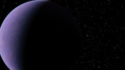 Exoplanet 3D illustration planet lilac on a background of black sky (Elements of this image furnished by NASA)