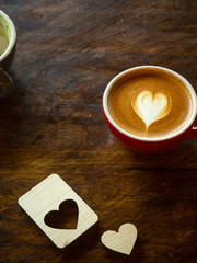 Wall Mural - Cup of love heart latte art coffee .