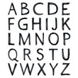 © Pyzhova - Hand-drawn alphabet. Calligraphy font. Modern brush lettering. Grunge style alphabet.