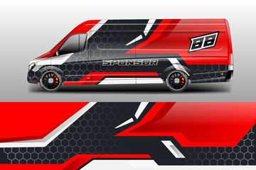 Car decal wrap company designs vector . Livery wrap company , van , cargo, truck .