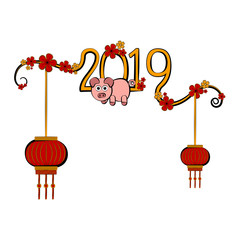 Wall Mural - Sketch of a chinese new year banner. Vector illustration design