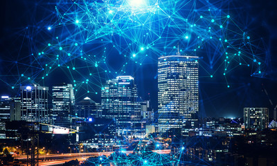 Poster - Business district and wireless technologies