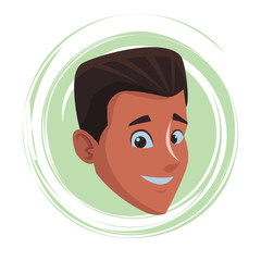 Poster - young man face cartoon