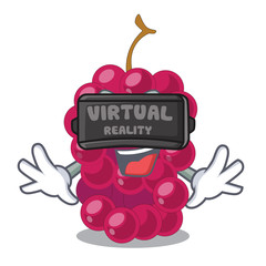 Poster - Virtual reality mulbery fruit slices above mascot bowl