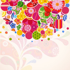 Aufkleber - Abstract ornamental floral background.