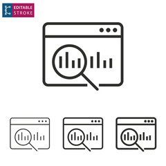 Wall Mural - Data analysis line icon on white background. Editable stroke.