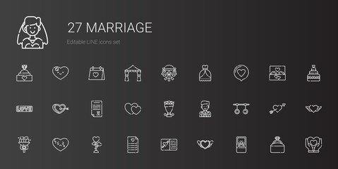 Poster - marriage icons set